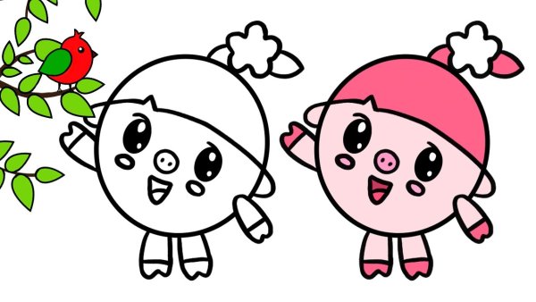 Раскраска Малышарики Нюшенька