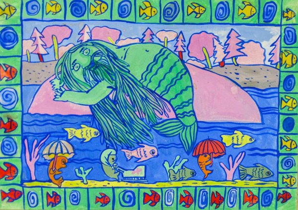 Детские рисунки водяного