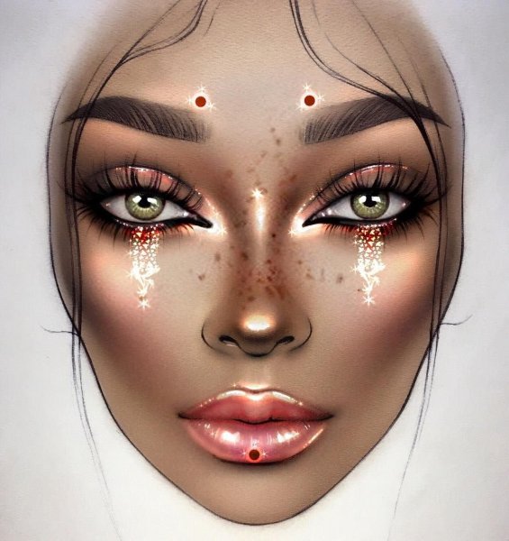 Фантазийный макияж эскиз