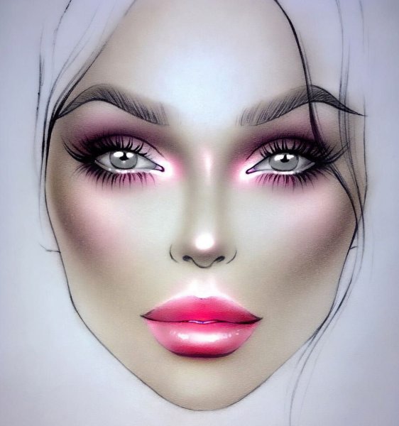Эскиз грима на лице лёгкий