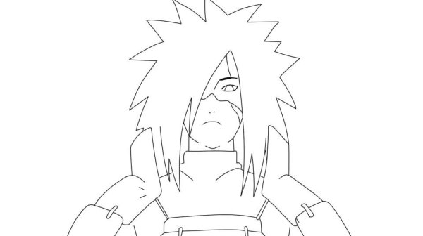 Раскраска аниме Наруто Мадара