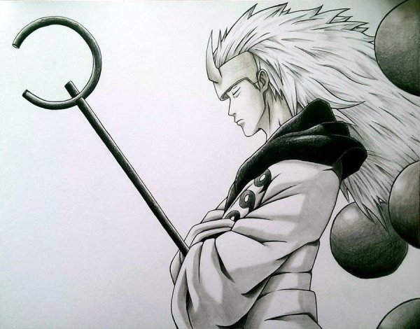 Рисунок Мадары карандашом