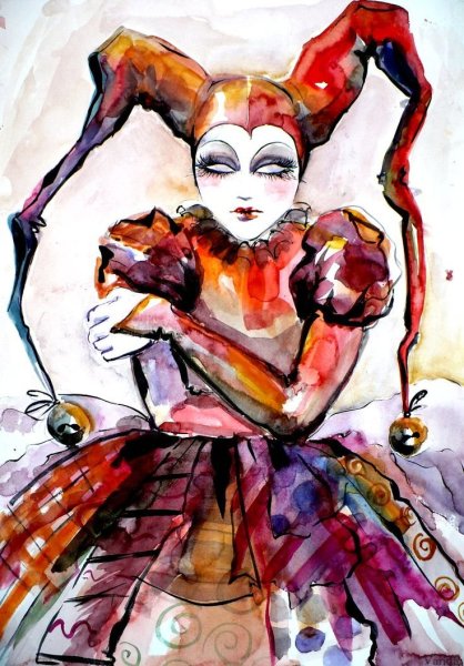 Арлекин раскраска