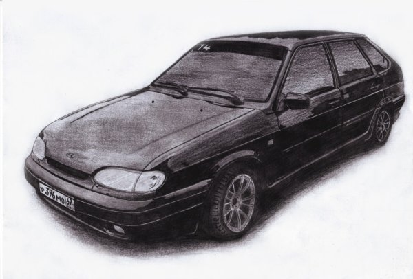 ВАЗ 2115 нарисованная спереди