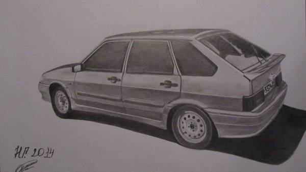 Лада 2114 карандашом сзади