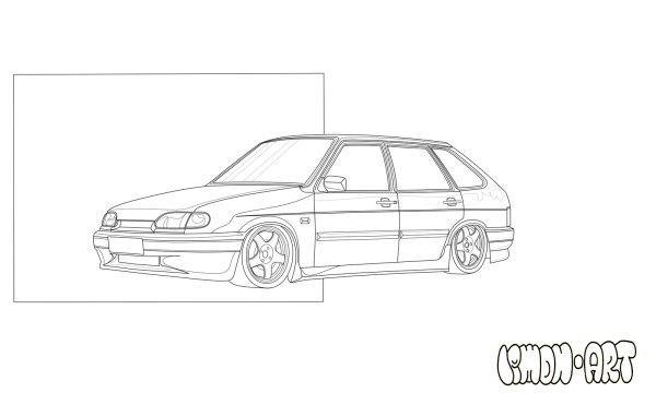 Разукрашки машины ВАЗ 2114