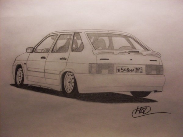 ВАЗ 2114 карандашом