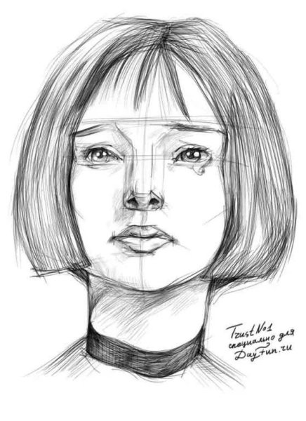 Портрет девушки карандашом