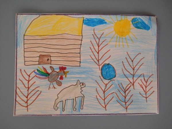 Рисунок к сказке зимовье зверей