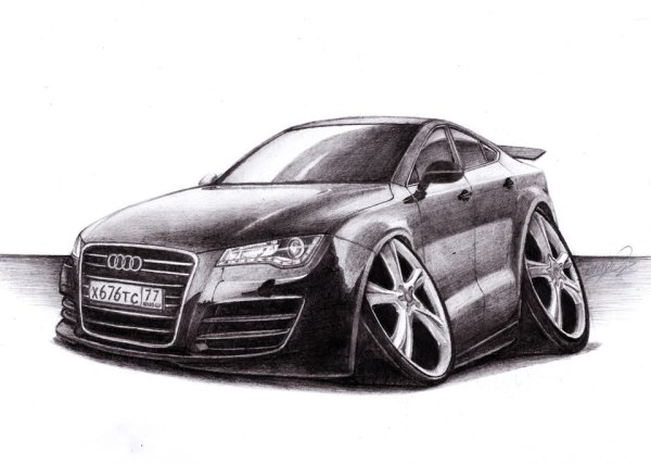 Ауди а5 карандашом