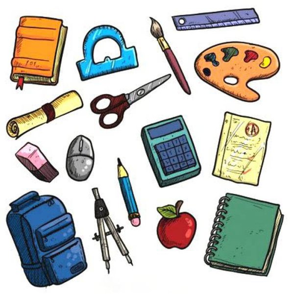 Школьные принадлежности рисунок для детей