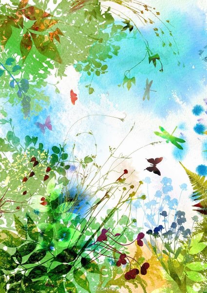 Тату вьющиеся цветы