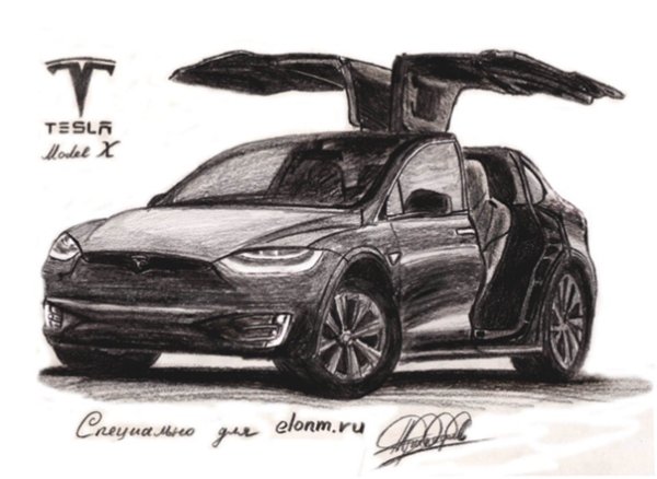 Тесла рисунок машина