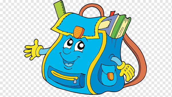 Школьный ранец на прозрачном фоне