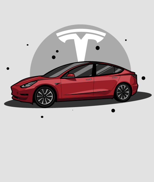 Тесла автомобиль рисунок