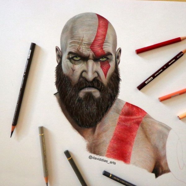 Кратос карандашом