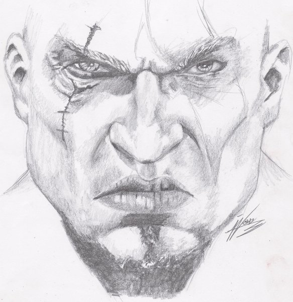 Кратос карандашом