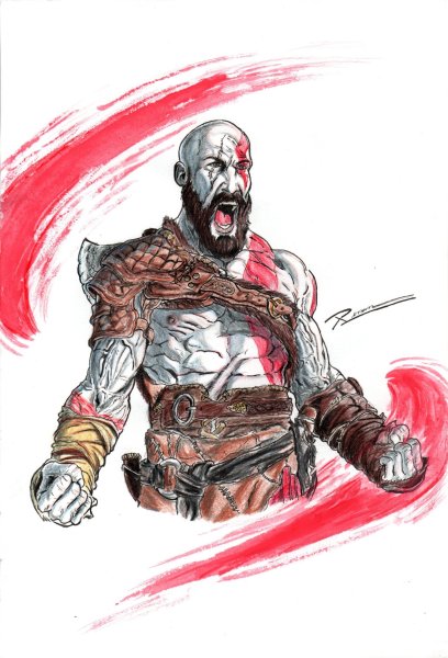 Кратос из God of War 4 ярость