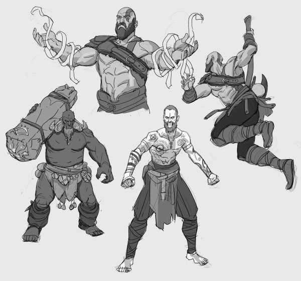 Кратос против Бальдра арт