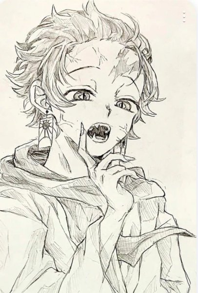 Скетч аниме клинок рассекающий демонов