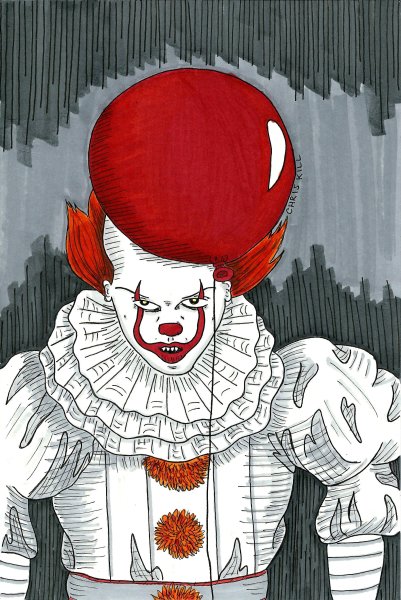 Клоун ПЕННИВАЙЗ тату эскиз