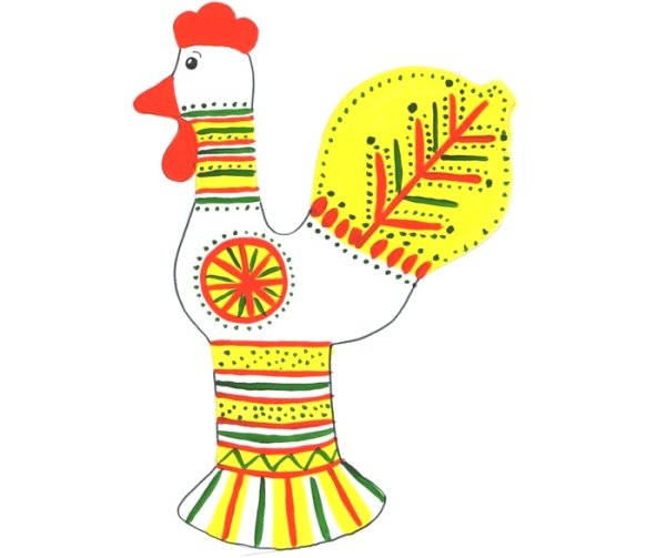 Глиняная игрушка Филимоновская петух