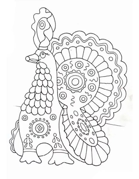 Филимоновская игрушка трафарет Барыня