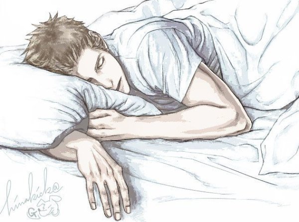 Человек спит аниме