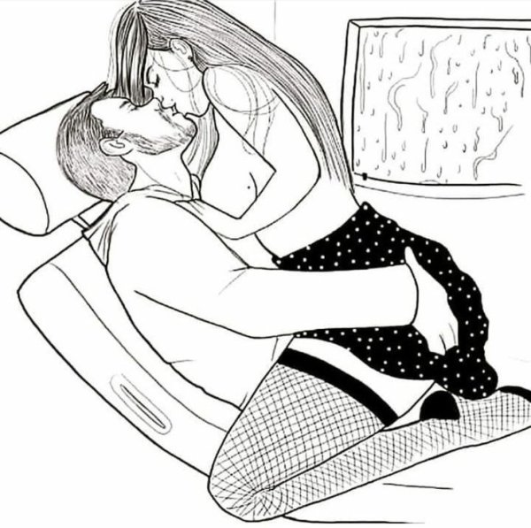 Поза наездницы рисованная