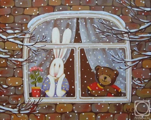 Художник Калинкина Дина окно зима