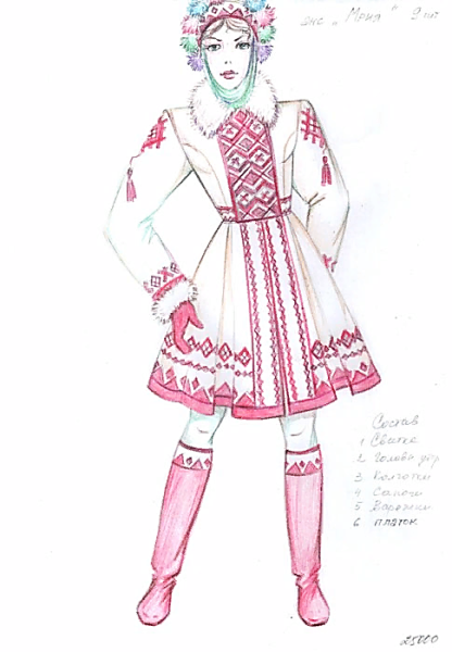 Народные русские Наряды рисование