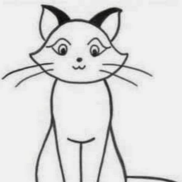 Сидячая кошка рисунок