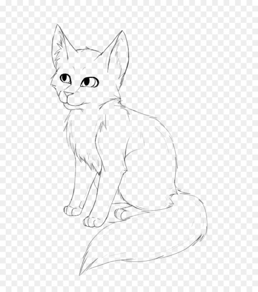 Нарисованная сидячая кошка