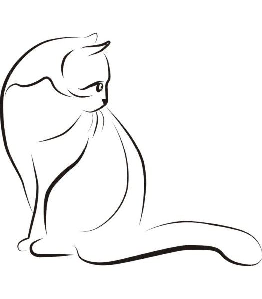 Кот сидит рисунок