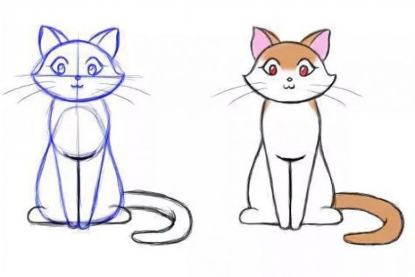 Кошачие крупные рисунок для срисовки