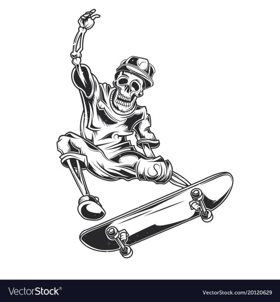 Скейтборд черно белый