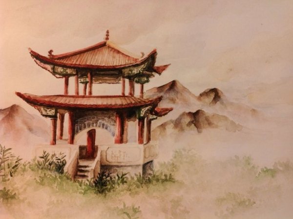 Китайский дом раскраска