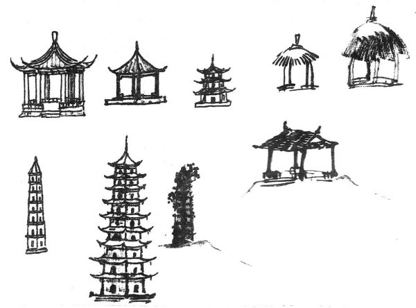 Нарисовать китайский храм