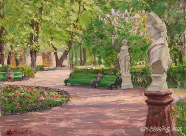 Рисунок летнего сада в Петербурге