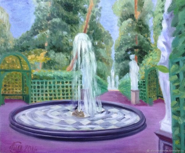 Летний сад фонтаны иллюстрации