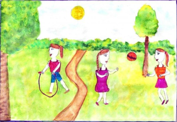 Рисунки на тему лето в лагере