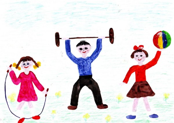 Рисование дети на зарядке в старшей группе