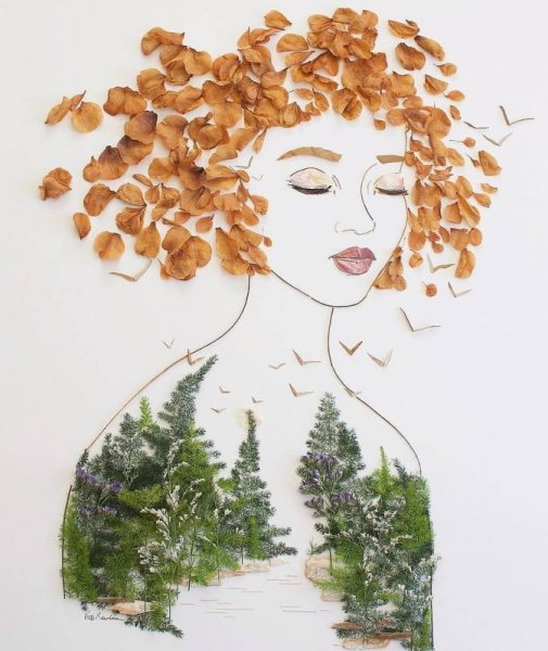 Портрет из природного материала