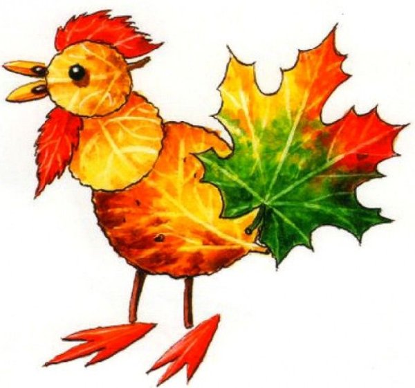 Аппликаөия из осенних листьев