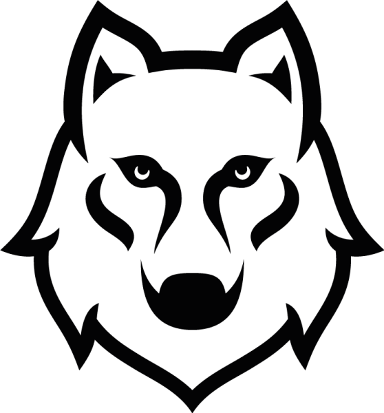 Трафарет головы волка