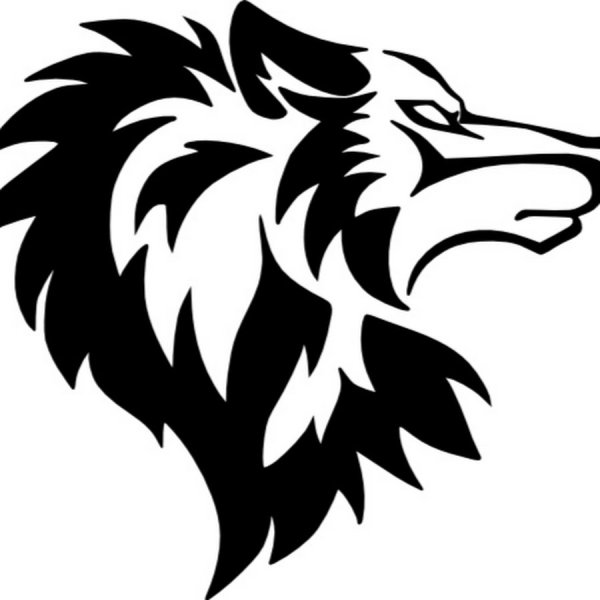 Тату голова волка