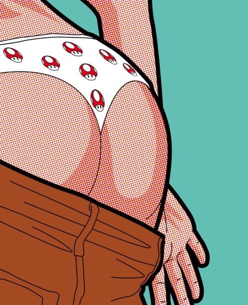 Нарисованные ягодицы