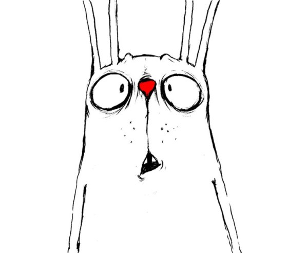 Смешной заяц рисунок