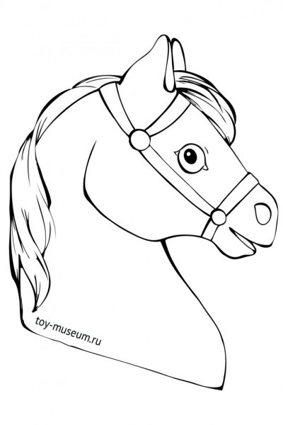 Морда лошади сбоку рисунок