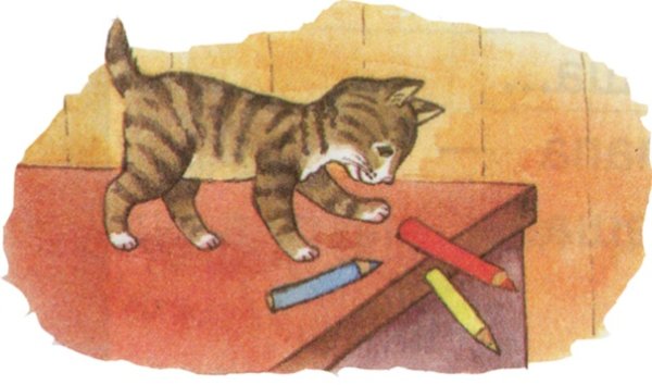 Усатый полосатый рисование Комарова